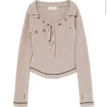 andmary Anita button knit tops beige