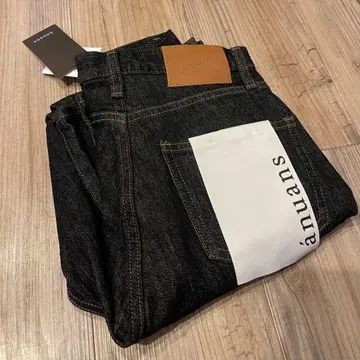 anuans 블랙 스트레이트 데님