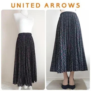체크 플리츠 스커트 유나이티드 애로우즈