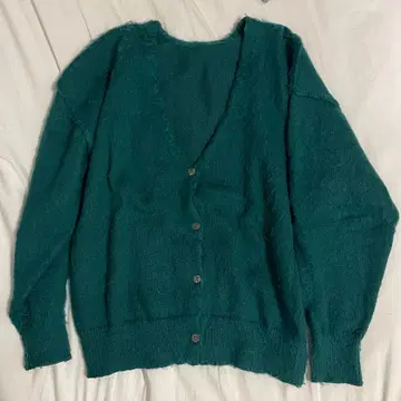 그린 니트 가디건