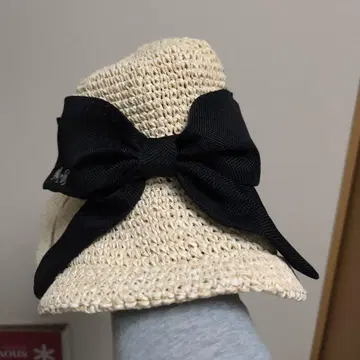 안나수이 밀짚모자 블랙 리본 포함 안나수이