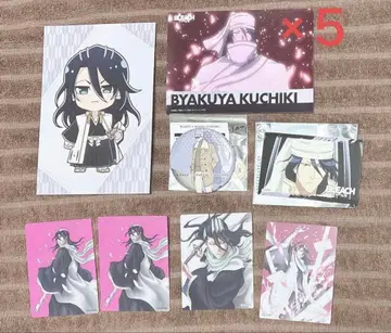 BLEACH 쿠치키 뱌쿠야 브로마이드 엽서 캔뱃지 카드 프린세스 카페