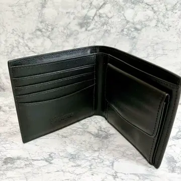 고급 남성용 이단 접이식 가죽 안티스키밍 지갑 블랙 기프트