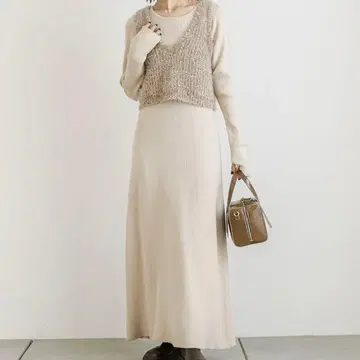 mystic 니트 베스트 원피스 세트