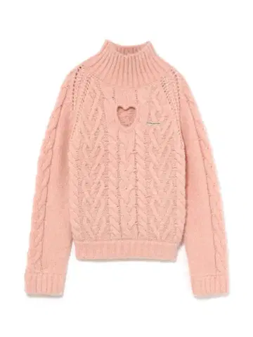 Mary heart knit tops pink