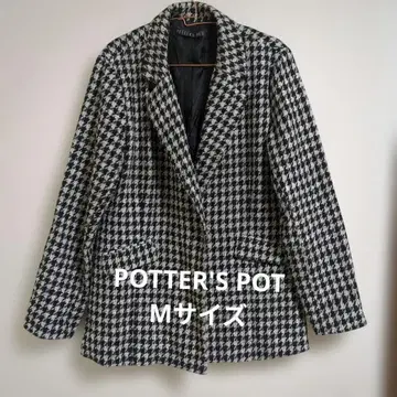 하운드투스 패턴 싱글 자켓