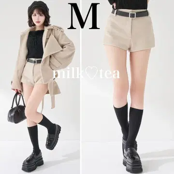 택 포함 새상품 다리치 멜톤 미들 숏팬츠 베이지 M