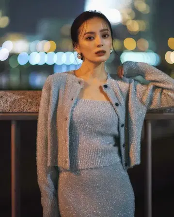 anuans 아뉴앙스 라메 니트 앙상블 [ 실버 ]