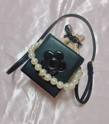 마리콴트 숄더백 2WAY 펄 블랙