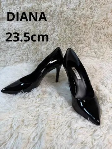 DIANA 다이애나 블랙 에나멜 스틸레토 하이힐 펌프스