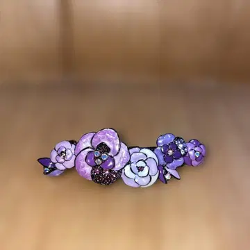 초 레어 안나수이 보라색 꽃 모티브 머리핀