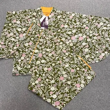 미사용 새상품 니부시키 기모노 꾀꼬닥색 츠지가하나풍 워셔블 기모노