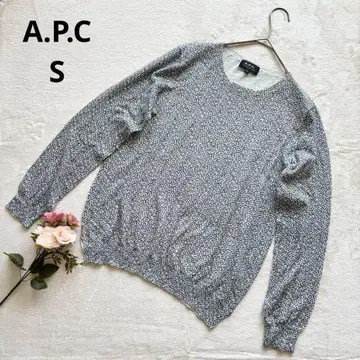 아페쎄 미니 꽃무늬 얇은 소재 긴팔 니트 스웨터 S 캐주얼 귀여운