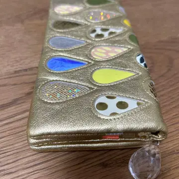 골드 드롭형 장식 장지갑