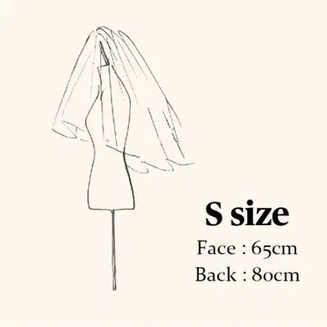 aile 라메 튤 웨딩 베일 65+80cm (Ssize)