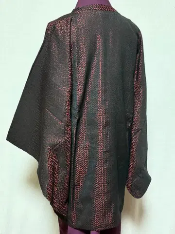 미사용품 기모노 레인보우 무늬 도행 코트 선착순