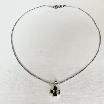 스와로브스키 크로스형 목걸이 실버