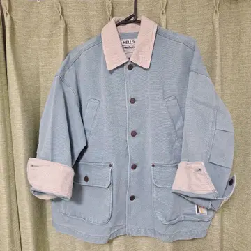 로데오 크라운즈 스카이블루 코듀로이 옷깃 자켓