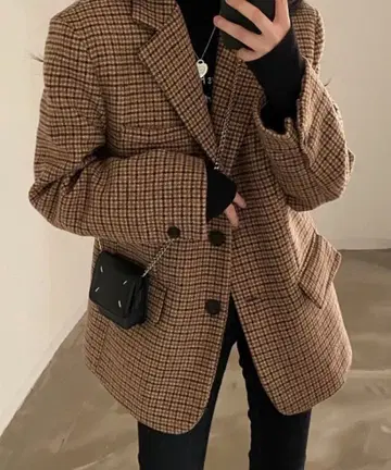 by muni:r 오버 체크 자켓