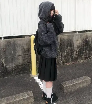 플리츠 스커트 블랙 한국