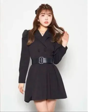 darich 더블 자켓 원피스 블랙