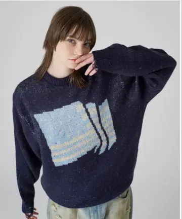 WISH FOREVER 네이비 니트 스웨터 M