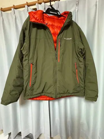 montbell 다운 자켓 올리브 그린/오렌지