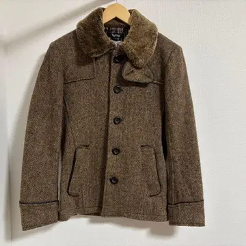 브로/Burro 해리스 트위드 헤링본 트위드 브라운 자켓