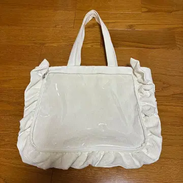 자카마트 이타백 A4 코듀로이 프릴 토트백 아이보리