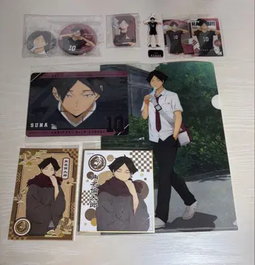 스나 린타로 하이큐 굿즈 세트 클리어 파일 색지 캔뱃지