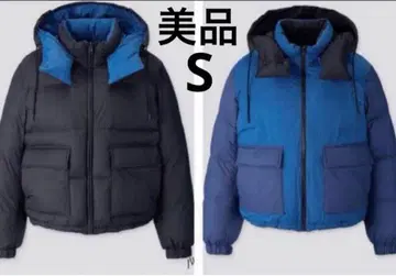 유니클로 앤더슨 콜라보 다운 로고 자수 리버서블 여성용 S