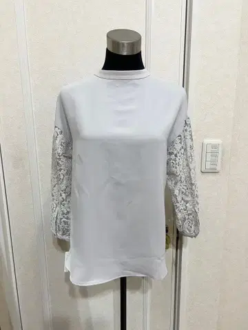 택 포함 INDIVI/소매 레이스 블라우스