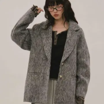 loin nuit shaggy coat / 샤기 코트 그레이