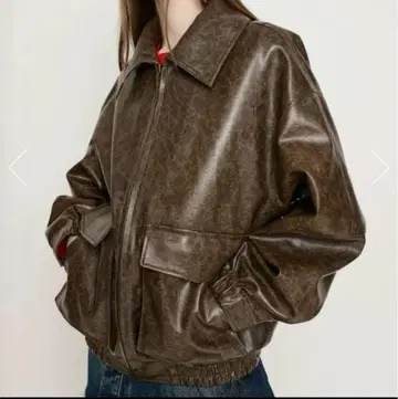 SLY 브라운 가죽 자켓