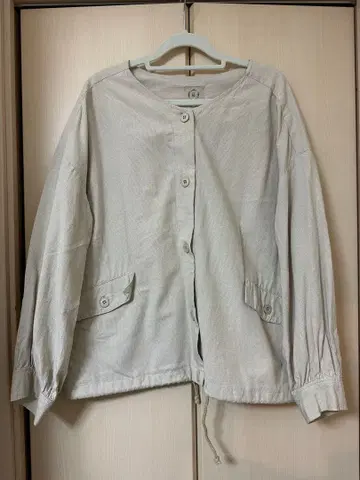 아이보리 노카라 자켓 코튼