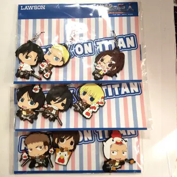 당첨품 진격의 거인 로손 리바이 엘렌 미카사 미개봉 러버 스트랩