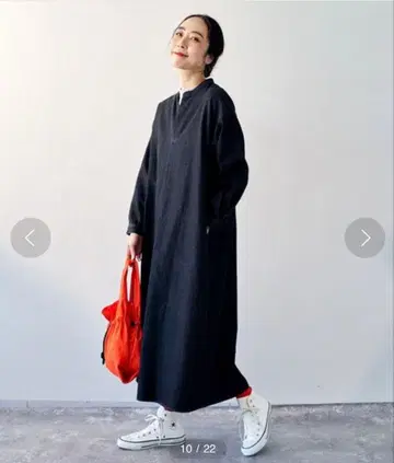 studio CLIP 데님 색 원피스 블랙