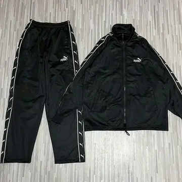 00s PUMA 푸마 저지 셋업 블랙 라인 로고 자수 L
