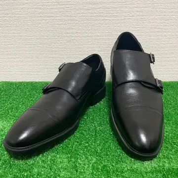 texcy luxe 가죽 더블 몽크 가죽 신발 스트레이트 팁
