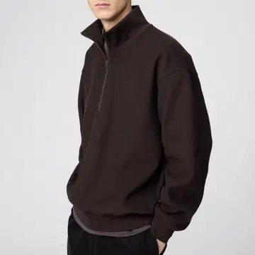 UNIQLO U 유니클로 브러쉬드 맨투맨 하프 지퍼 셔츠 l 사이즈