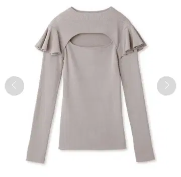 snidel 데콜테 오픈 프릴 니트탑 그레이