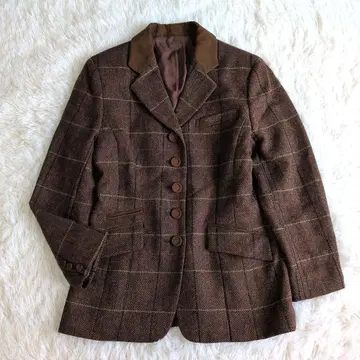 [ USED ] 로이스크레용 자켓 체크 모 100% M 사이즈