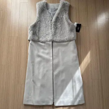 [ 새상품 ] noa-ge/노아제 퍼 롱 베스트 롱 베스트 라이트 그레이