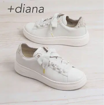 새상품급 +diana 다이애나 펄 비쥬 장식 리본 스니커즈 23.5