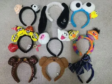 usj 캐릭터 머리띠 모자 세트