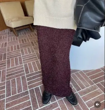 searoomlynn Glitter 샤기 Yarn Straight 스커트