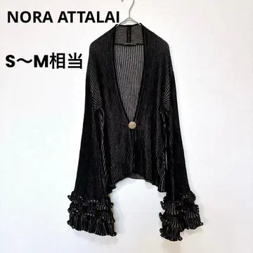 NORA ATTALAI 프릴 소매 가디건 블랙 36