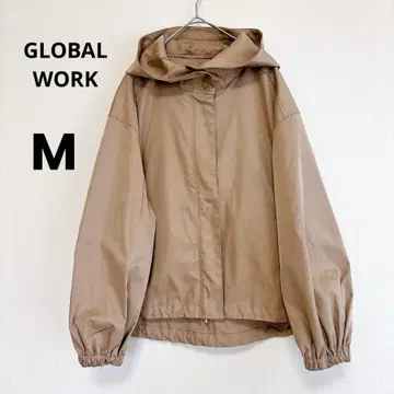 GLOBAL WORK 후드 부착 라이트 자켓 베이지 M