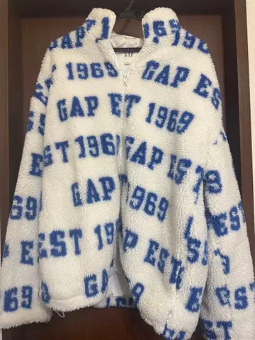 GAP 플리스 자켓 M 사이즈 화이트/블루