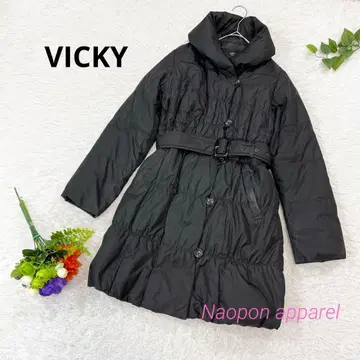 VICKY 비키 다운 페더 자켓 블랙 M 하자품 퍼 결품